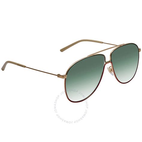 Gucci Green Pilot Men's Sunglasses GG0440S 004 61 